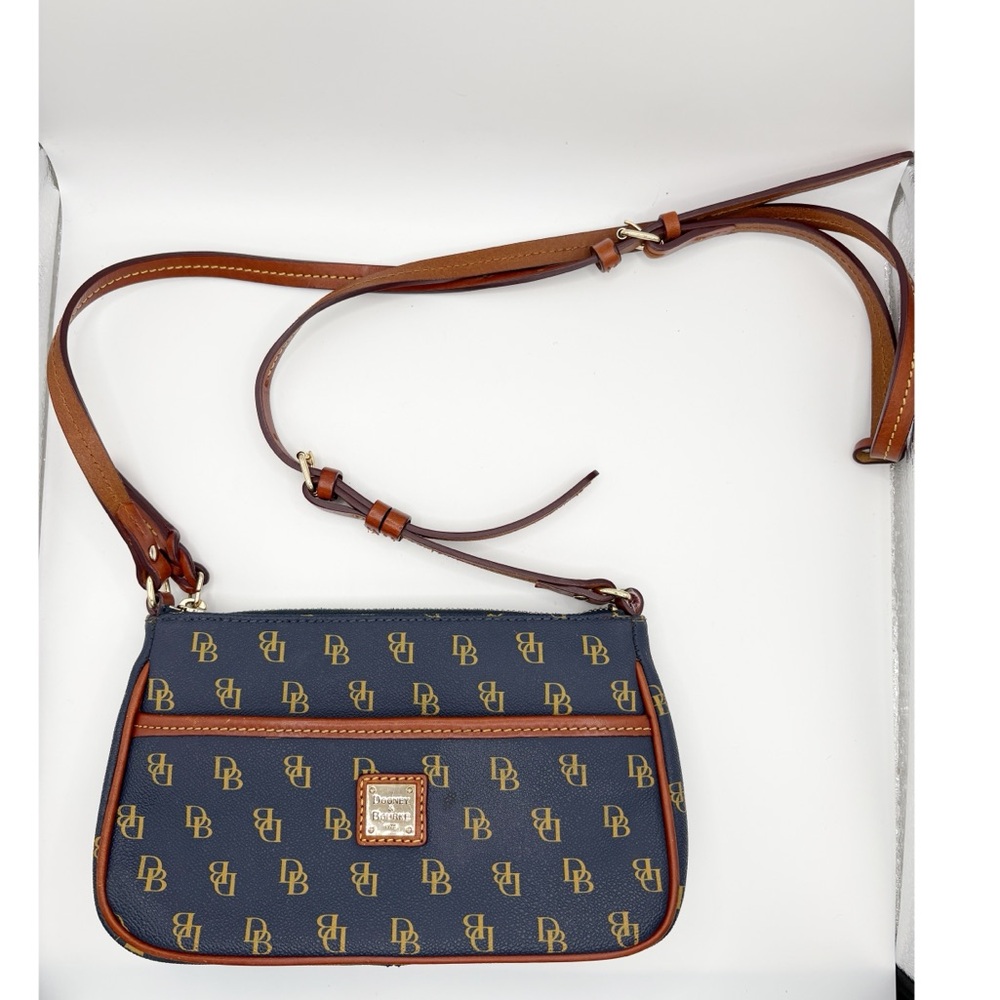 Dooney & Bourke Navy Blue Logo Crossbody Leather Purse